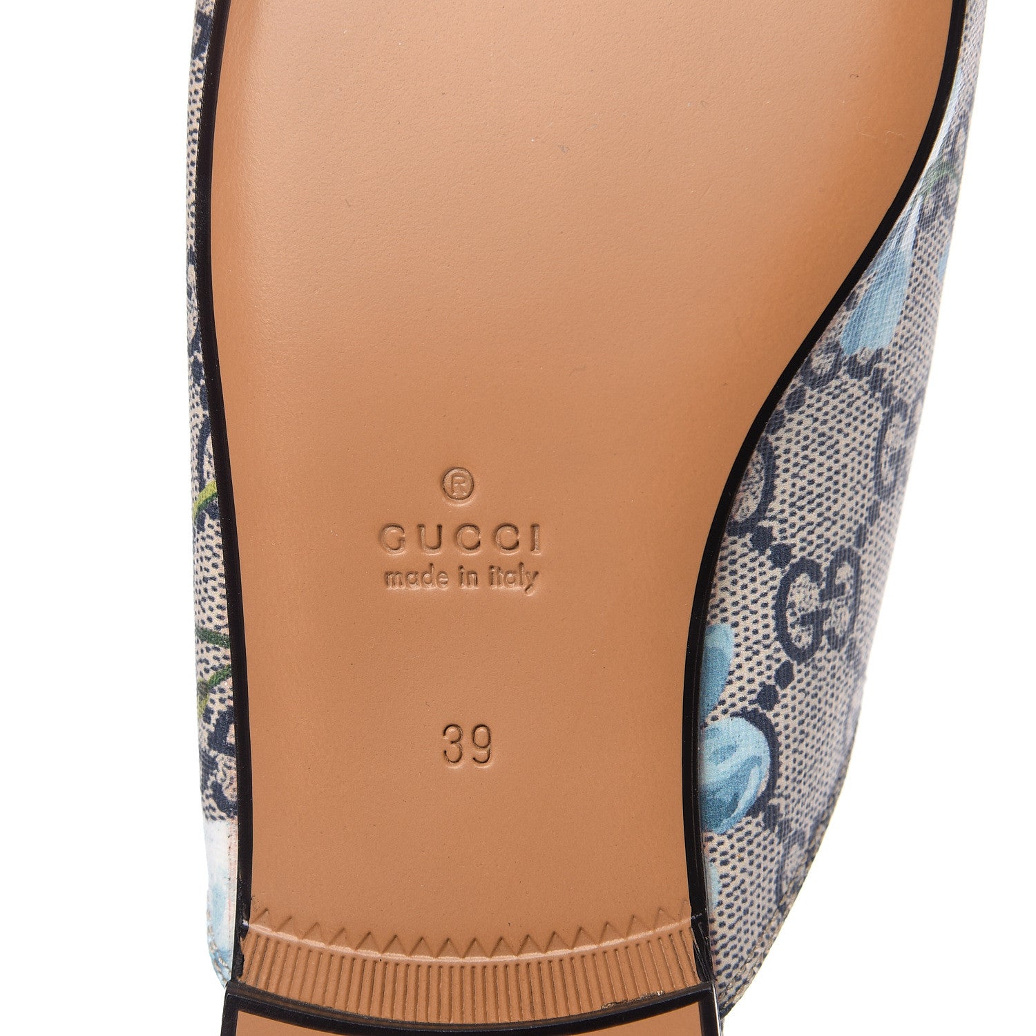Gucci GG Supreme Monogram Blooms Womens Princetown Slippers 39 Beige Blue Navy Hibiscus Red 7 of 9