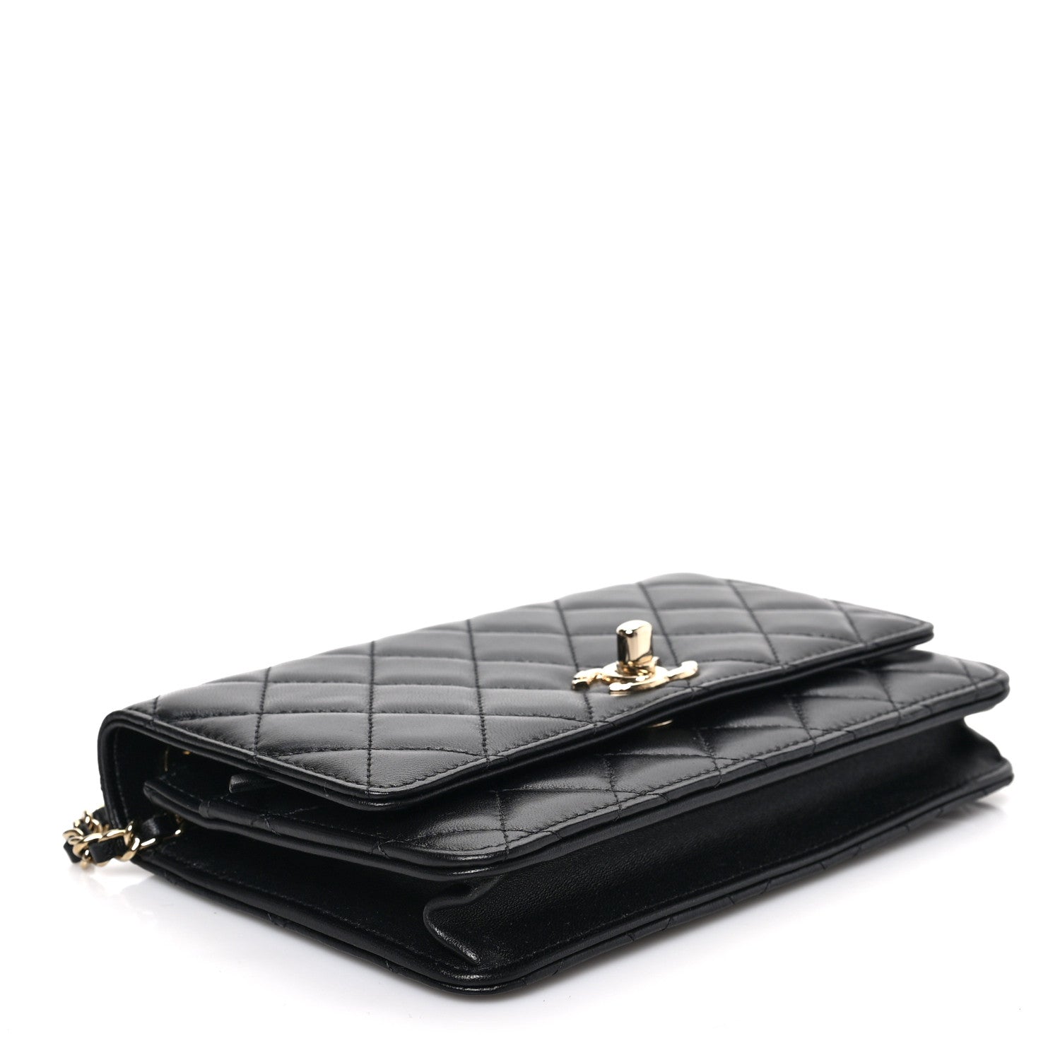 Chanel Lambskin Quilted Trendy CC Wallet On Chain WOC Black 4 of 9
