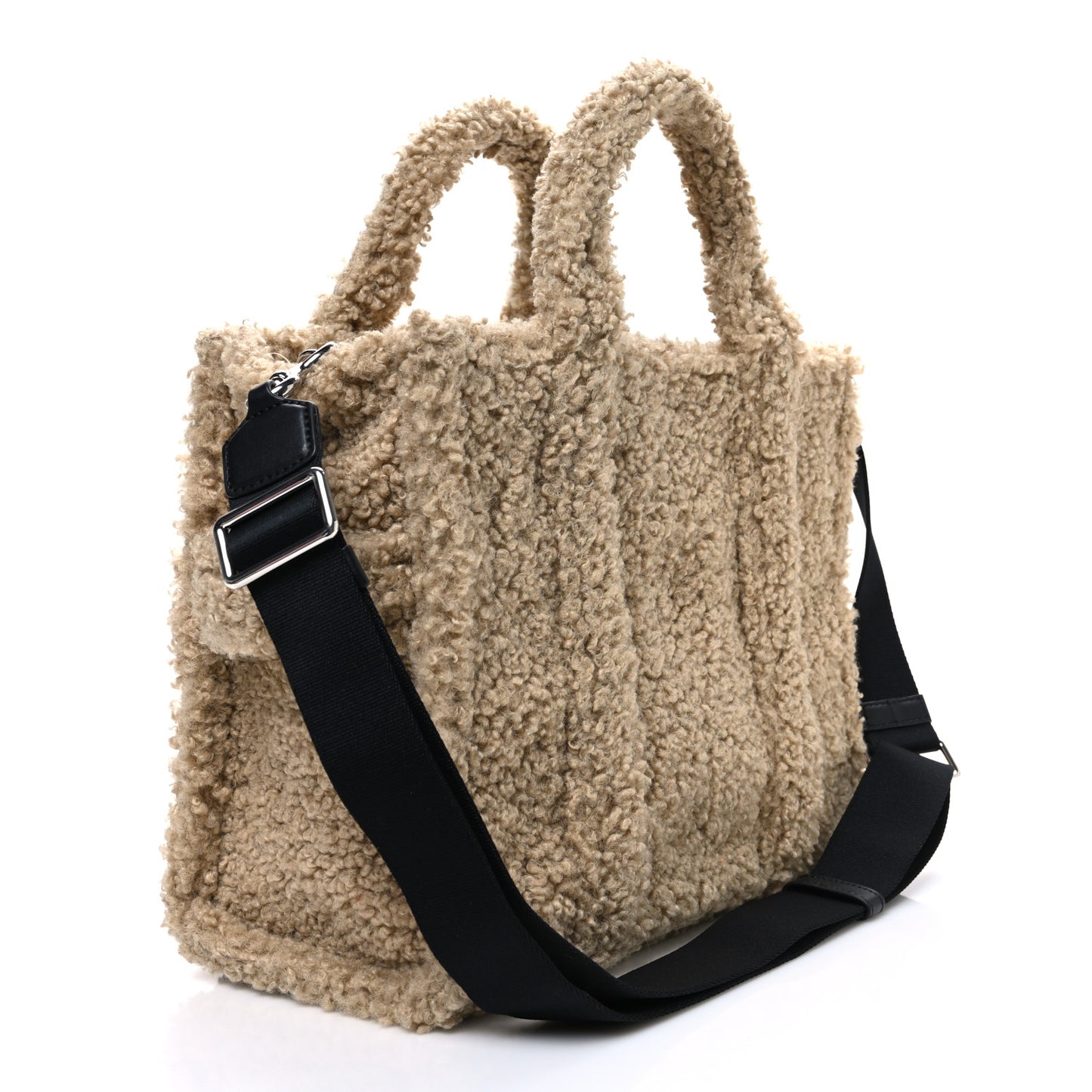 Polyester Cotton Medium The Teddy Traveler Tote Bag Beige