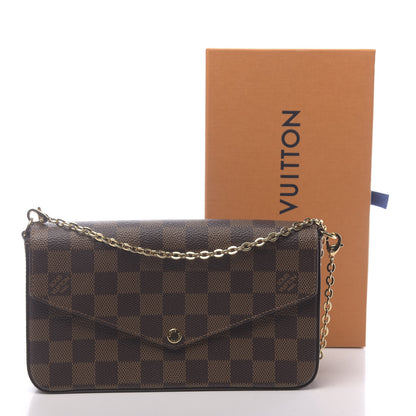 Louis Vuitton Damier Ebene Pochette Felicie Chain Wallet 11 of 11