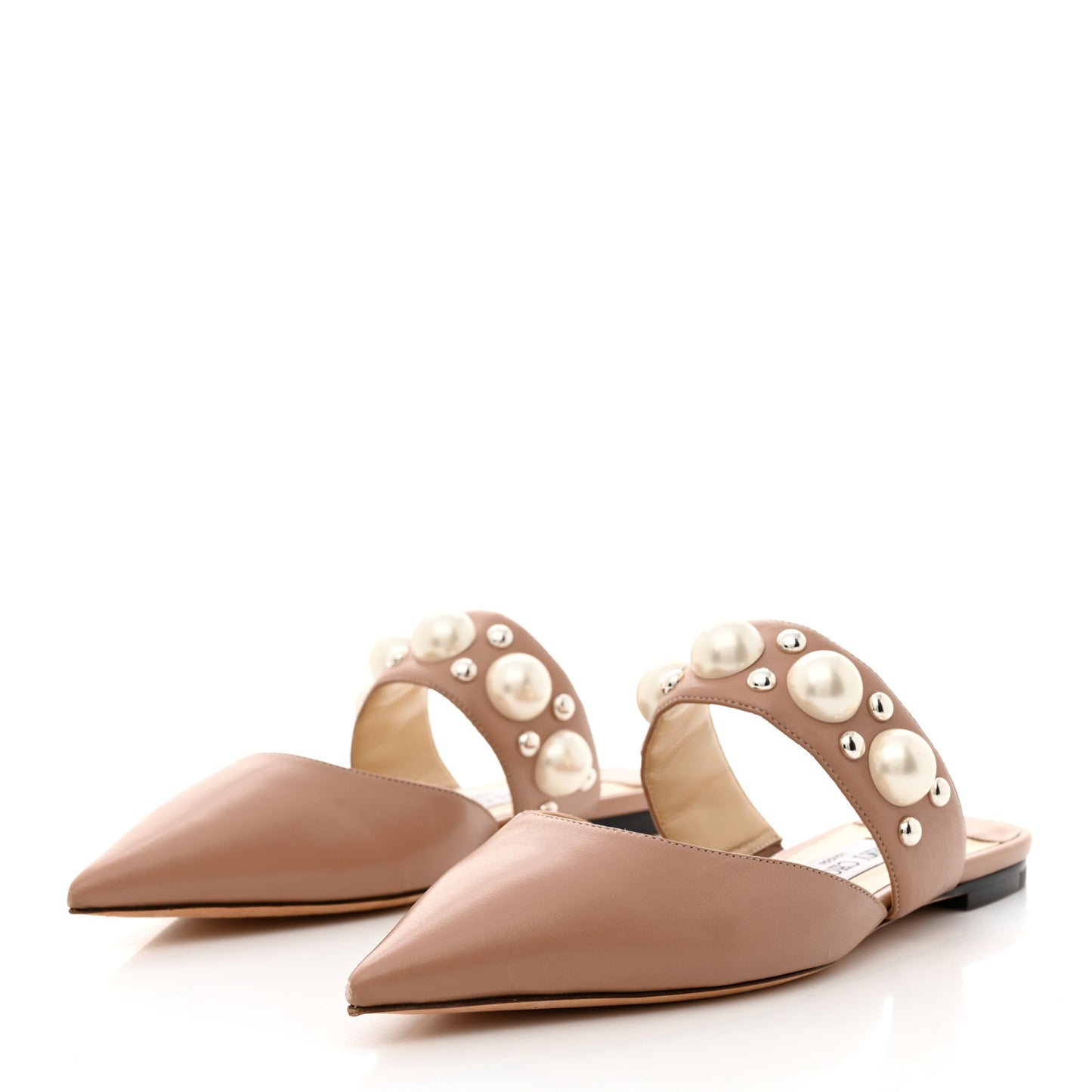 Calfskin Pearl 100 Mules 37 Tan