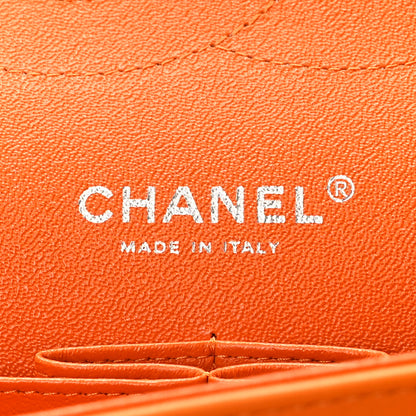 Chanel Patent Quilted Jumbo Double Flap Orange 6 of 10