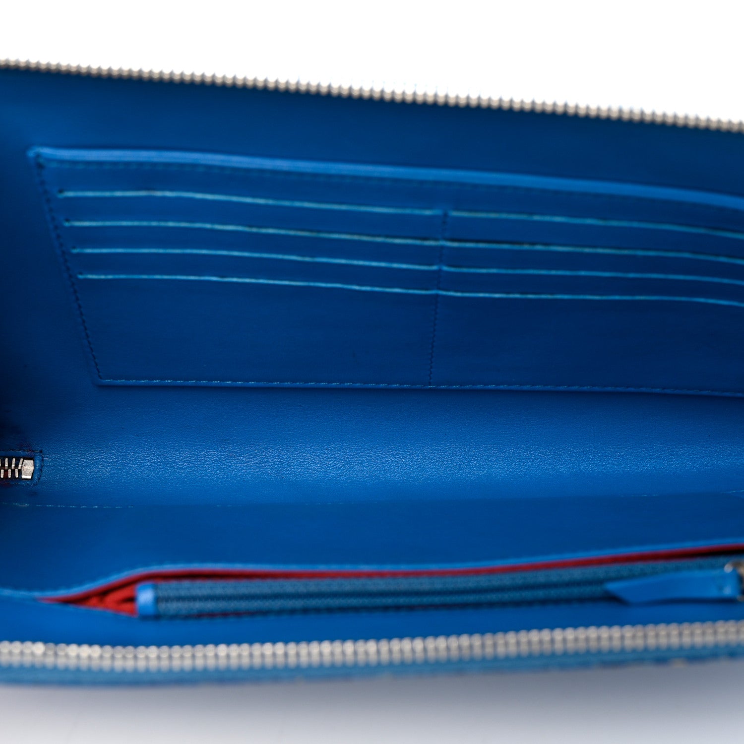 Chanel Vinyl Patent Lipstick Wristlet Wallet Blue 5 of 11