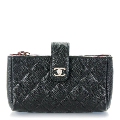 Chanel Caviar Quilted Mini Phone Holder Clutch Black 1 of 7