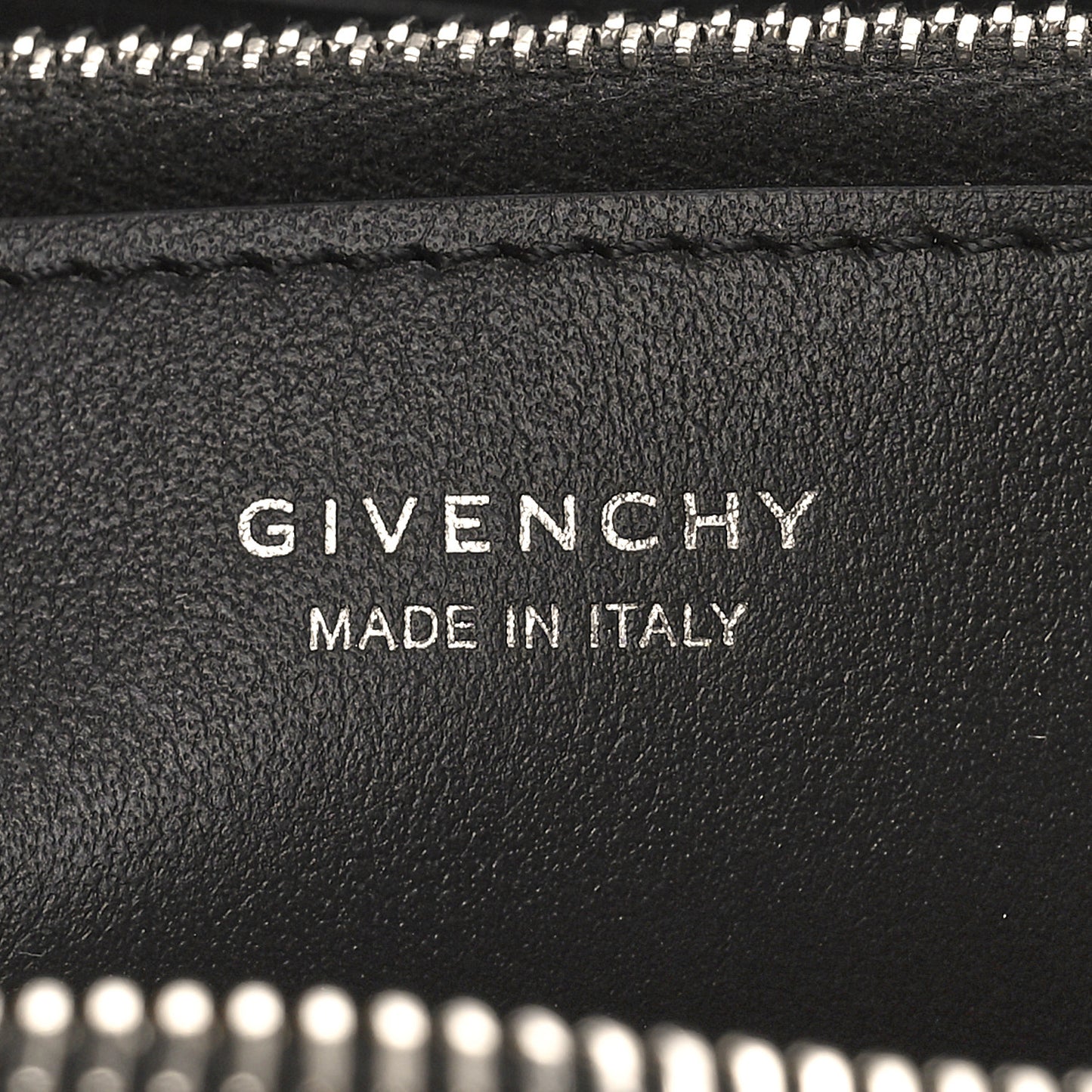 Calfskin Logo Zip Around Wallet Black