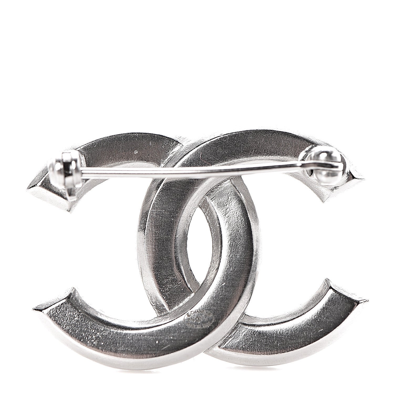 Chanel Crystal CC Brooch Silver 3 of 5