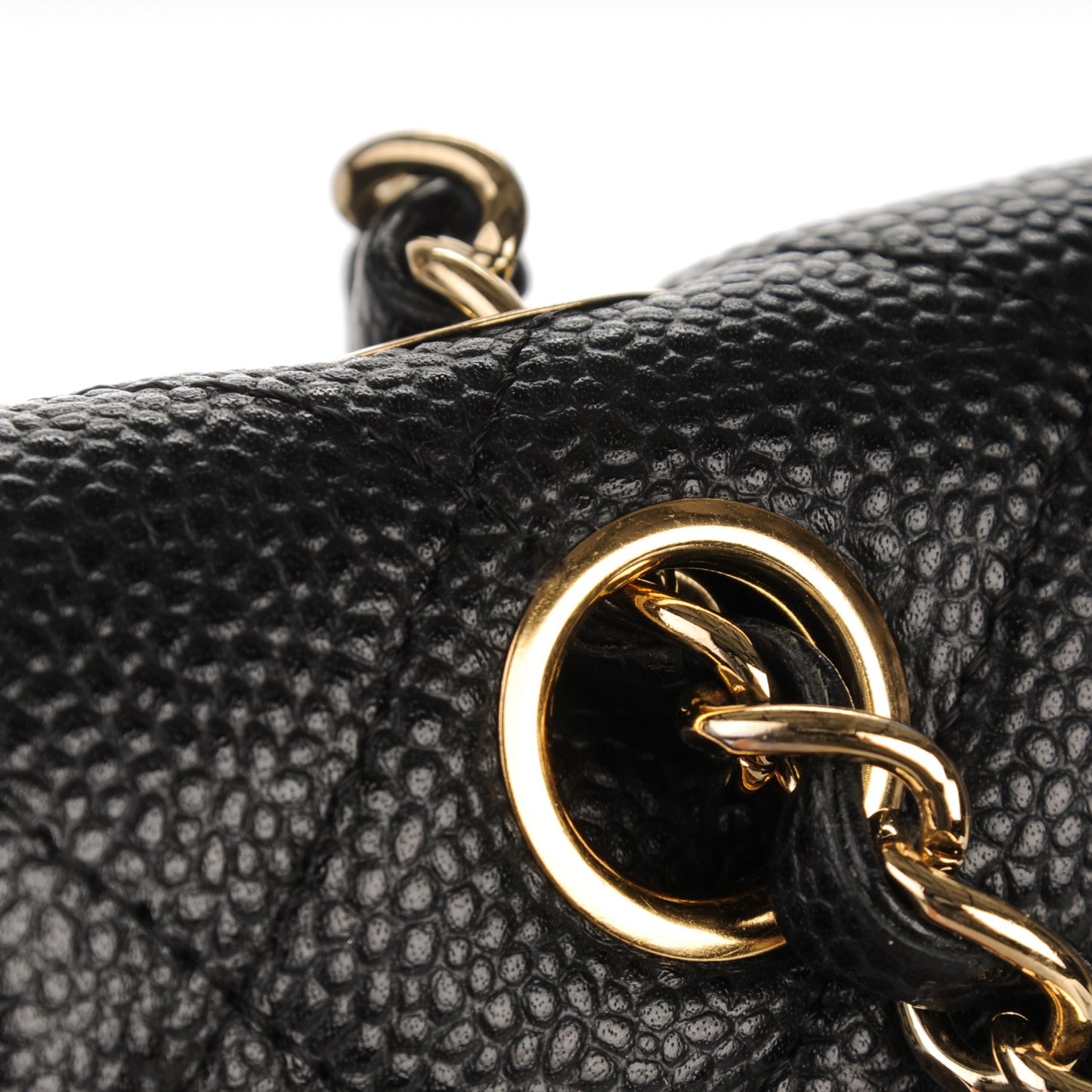 Caviar Quilted Medium Double Flap Black