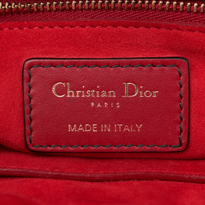 Christian Dior Calfskin Cannage Studded Medium Supple Lady Dior Red 6 of 12