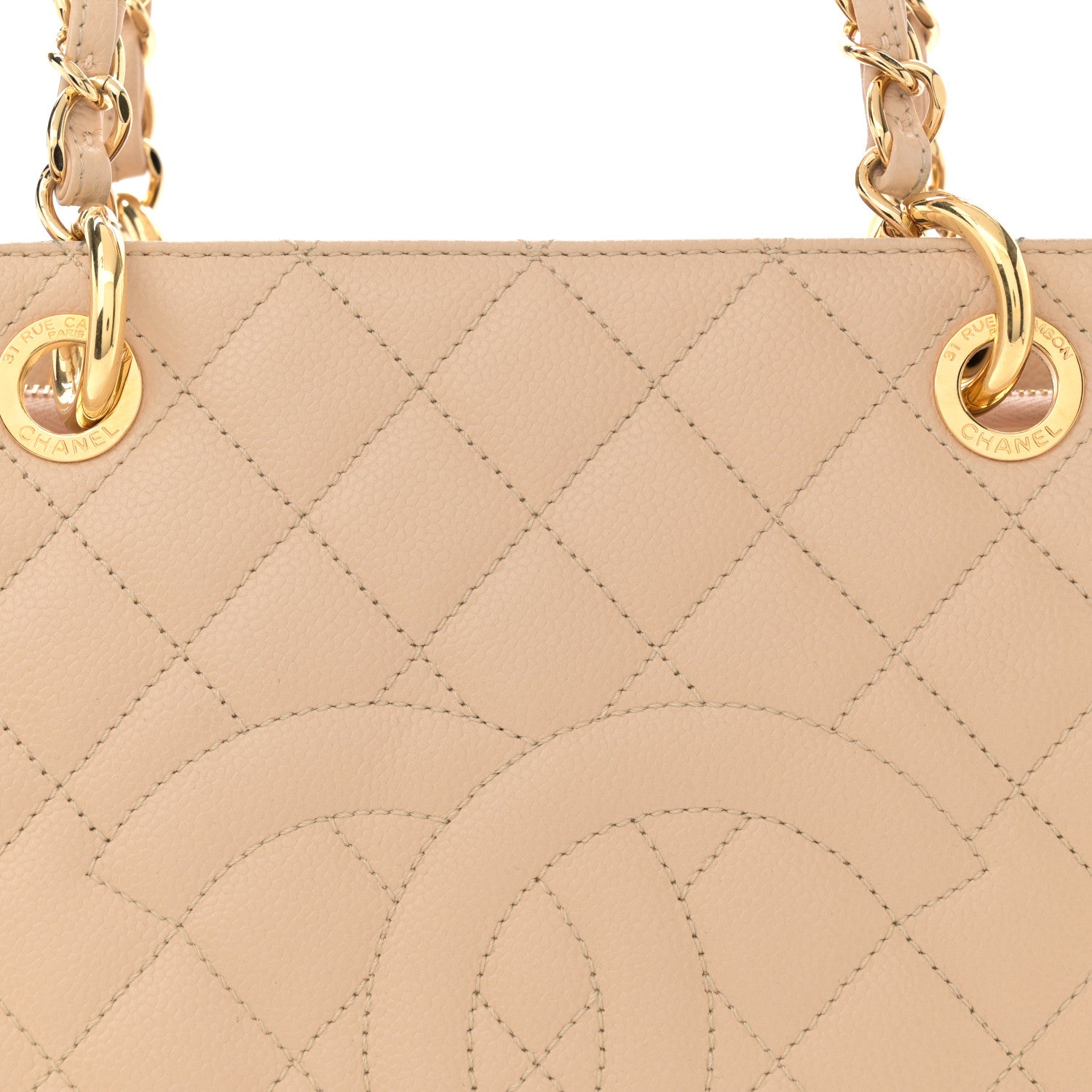 Chanel Caviar Quilted Grand Shopping Tote GST Beige Clair 8 of 10