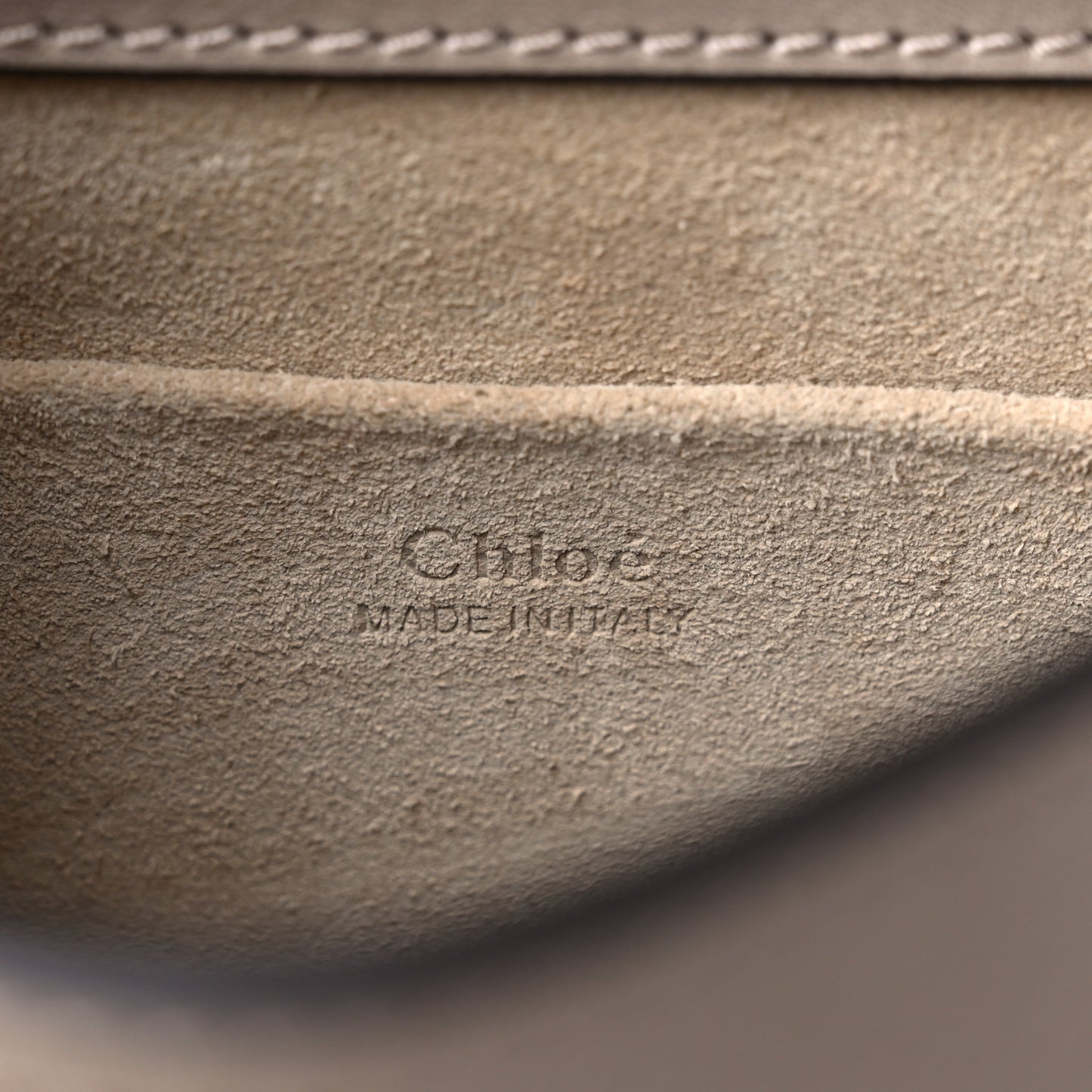 Calfskin Suede Small Nile Bracelet Bag Motty Grey