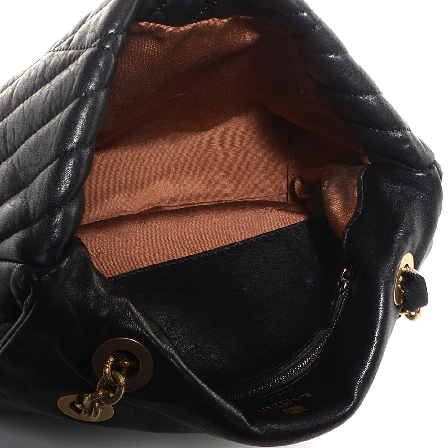 Quilted Calfskin Medium Happy Shoulder Bag Black