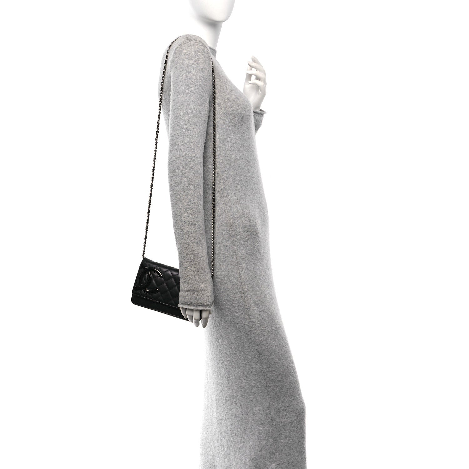 Chanel Calfskin Quilted Cambon Wallet on Chain WOC Black 2 of 13