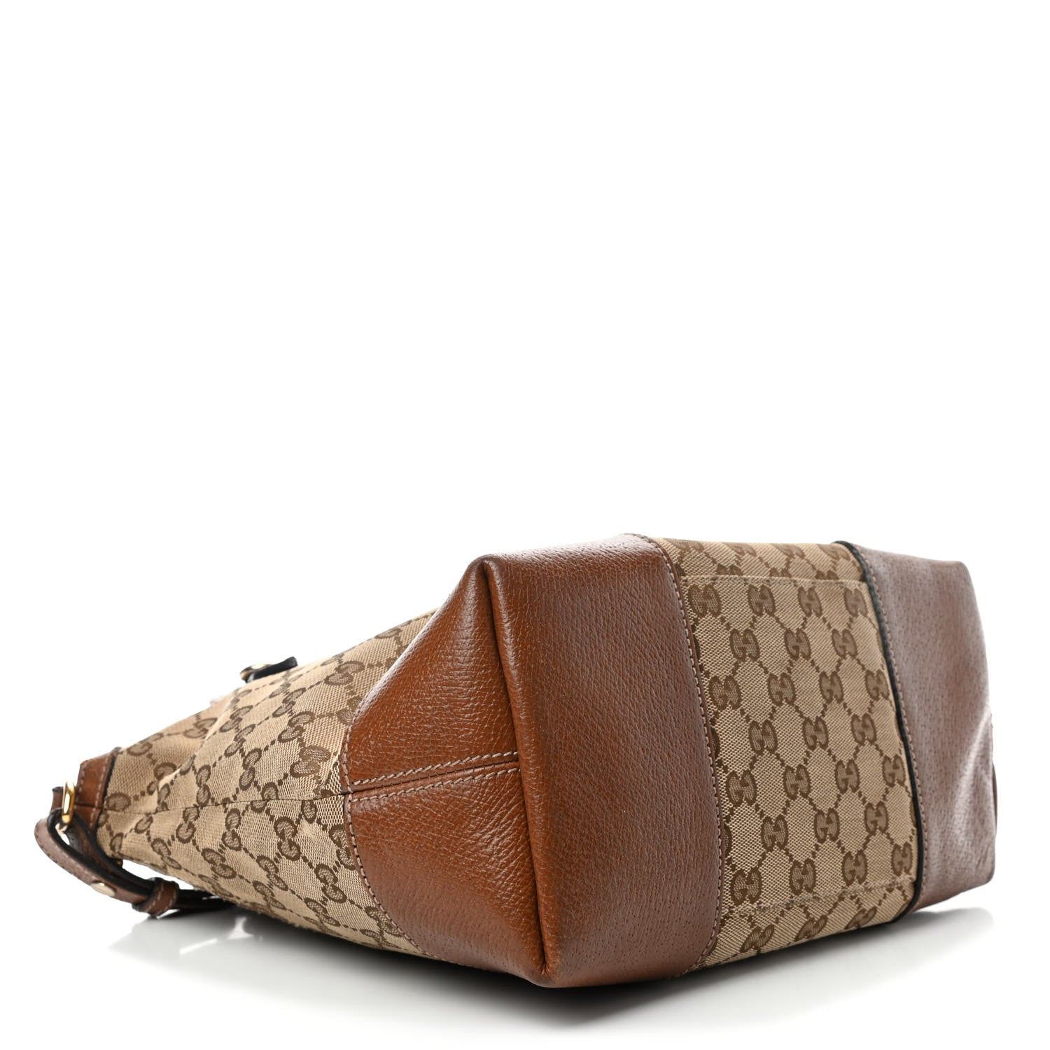 Gucci Monogram Textured Calfskin Medium Bree Foldover Tote Beige Ebony Nocciola 3 of 9