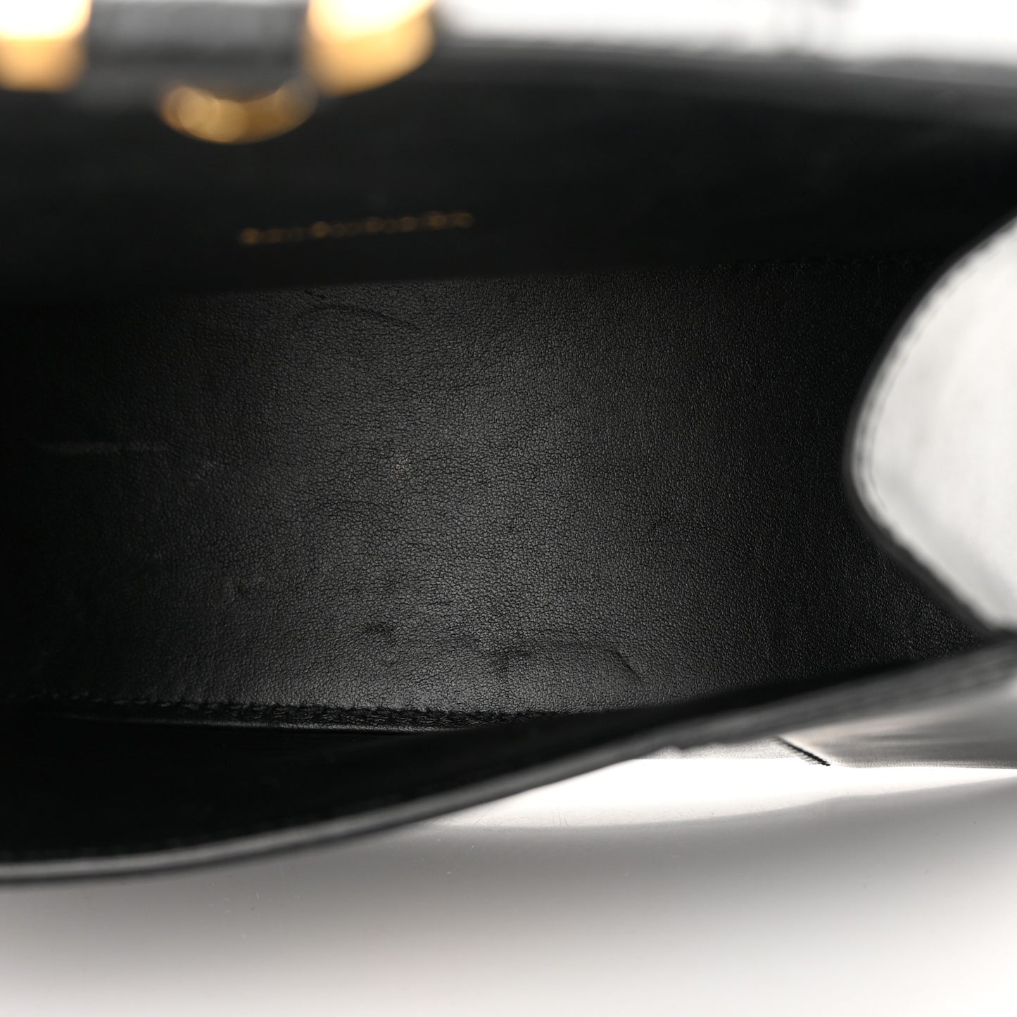 Shiny Box Calfskin Hourglass Top Handle Bag XS Black