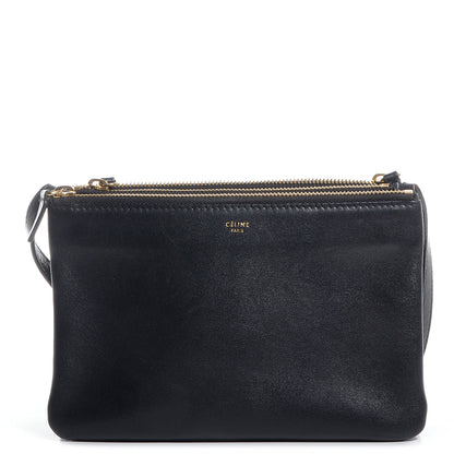 Celine Lambskin Small Trio Crossbody Bag Black 1 of 7