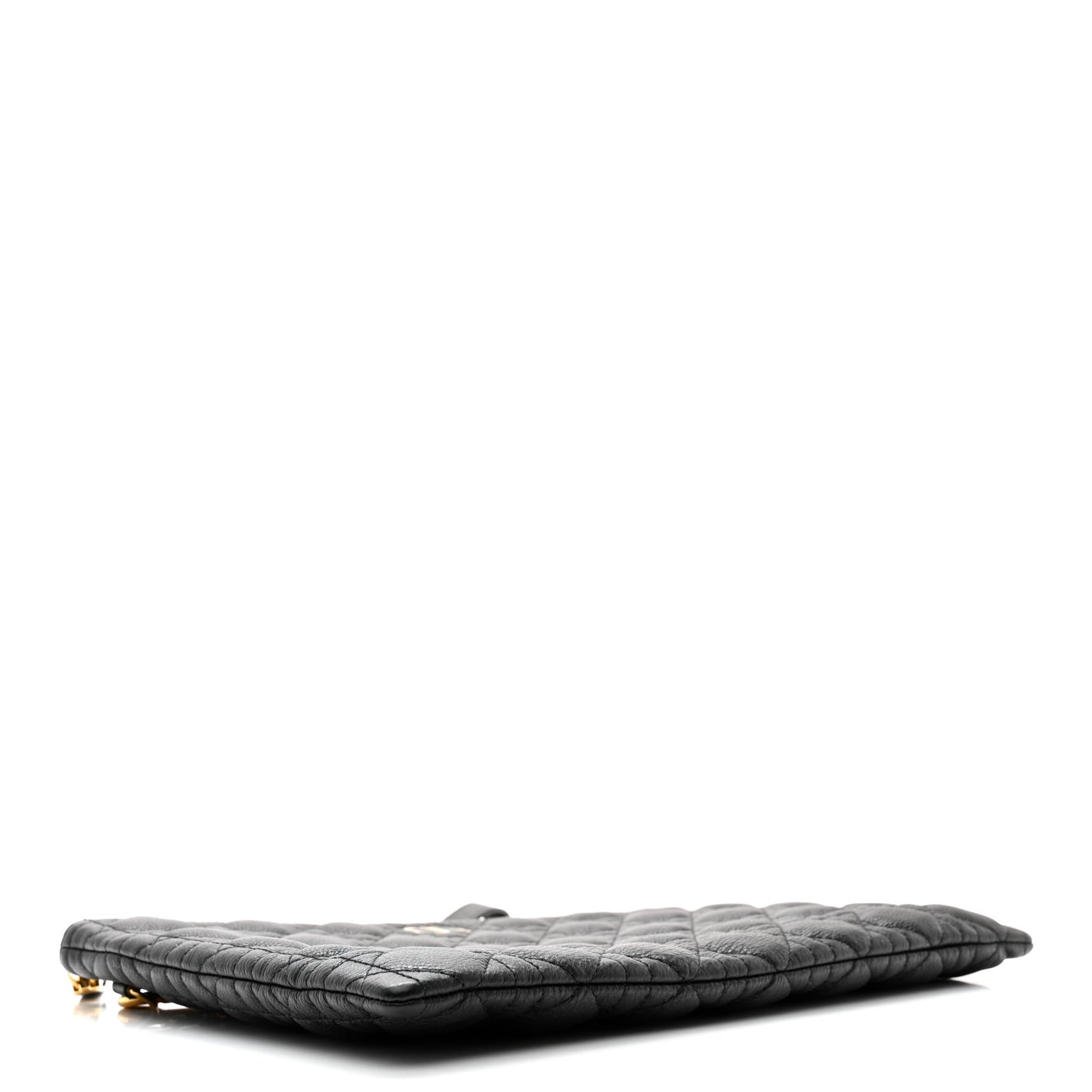 Supple Calfskin Cannage Large Caro Daily Pouch Black
