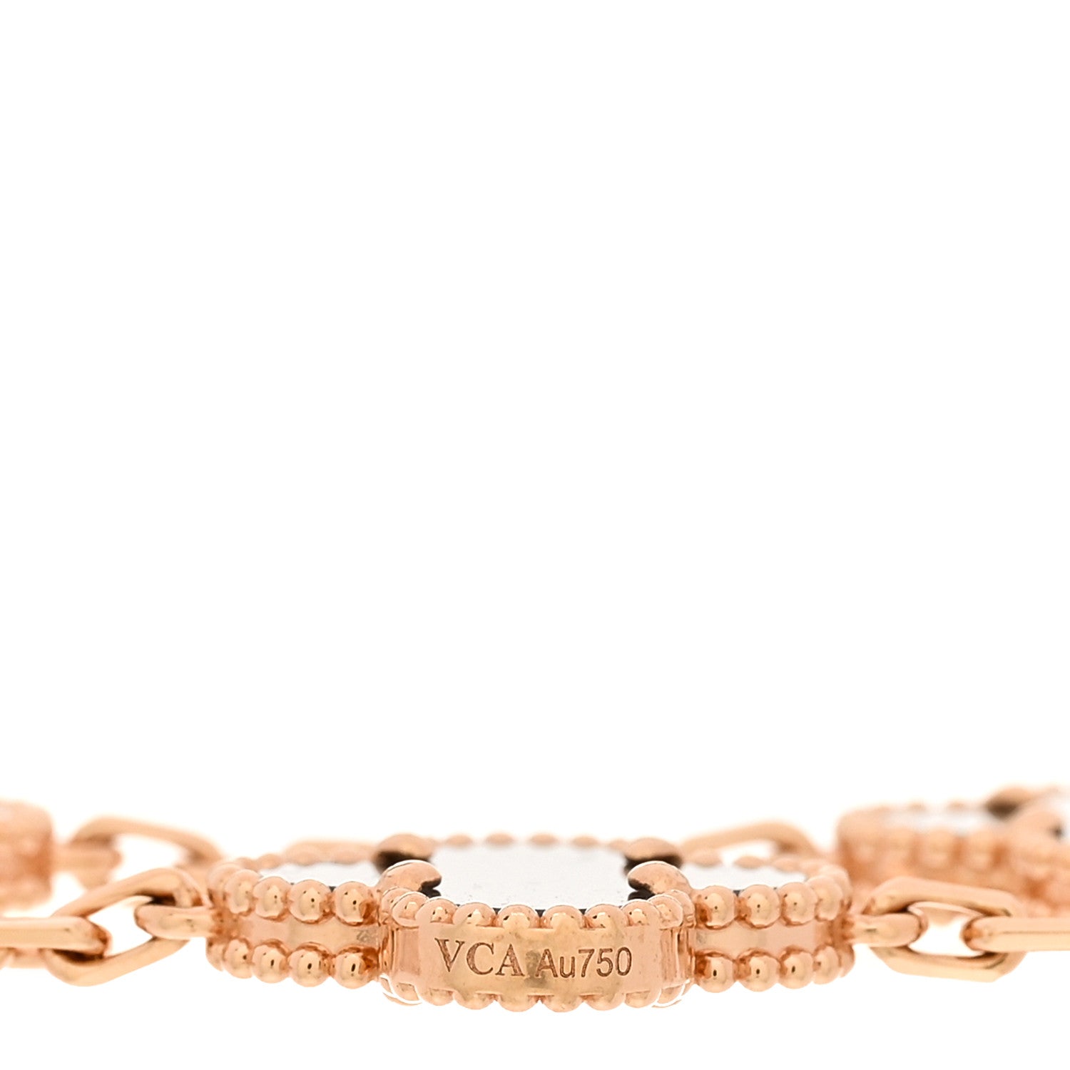 Van Cleef & Arpels 18K Rose Gold Silver Obsidian 5 Motifs Vintage Alhambra Bracelet 3 of 5