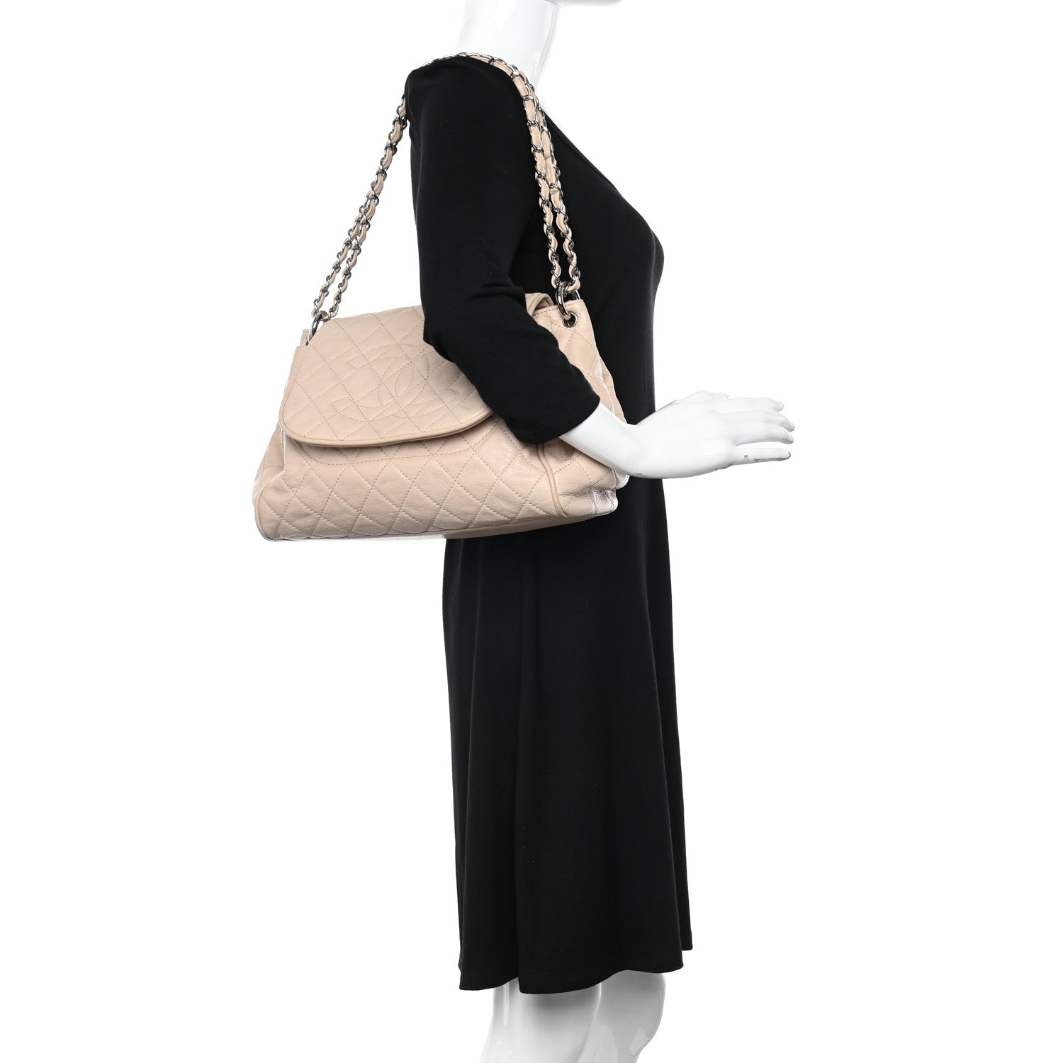 Chanel Caviar Quilted Timeless Accordion Flap Beige 2 of 11