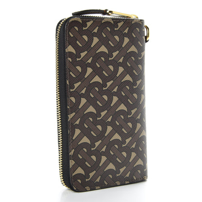 Burberry E-Canvas Monogram Wes Zip Around Wallet Bridle Brown 3 of 7