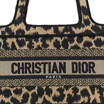 Christian Dior Canvas Mizza Embroidered Mini Leopard Book Tote Beige 7 of 9