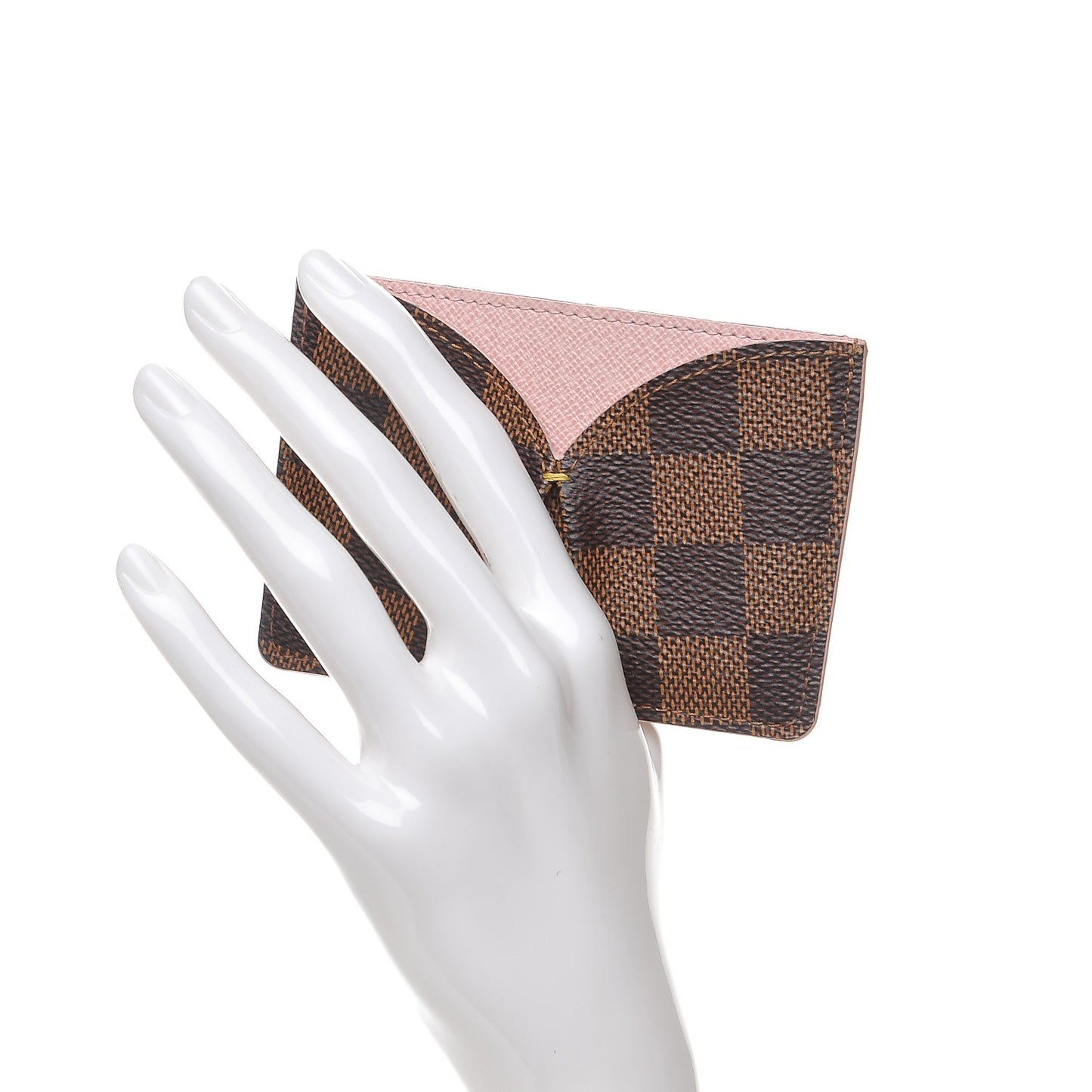Damier Ebene Caissa Card Holder Rose Ballerine