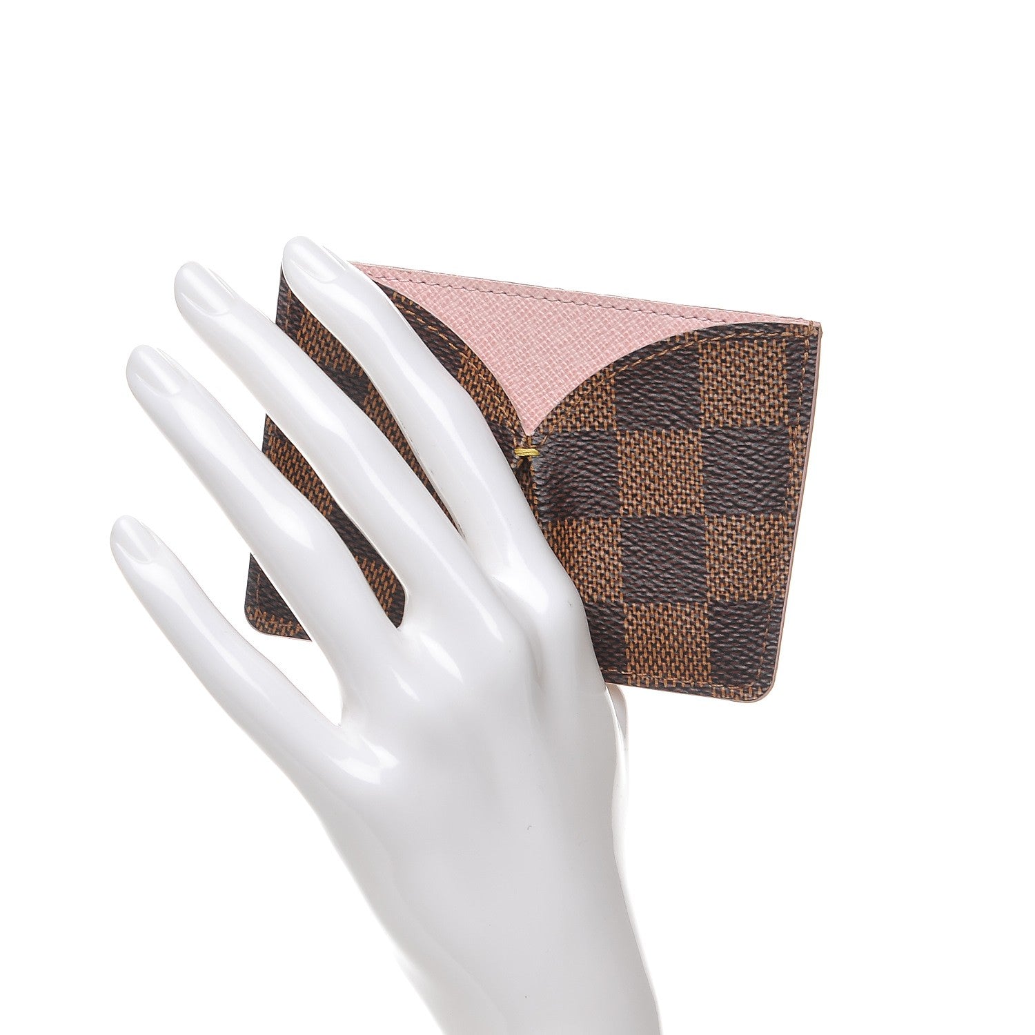 Louis Vuitton Damier Ebene Caissa Card Holder Rose Ballerine 2 of 7