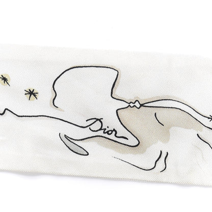 Christian Dior Silk Mitzah Scarf Off White 6 of 6