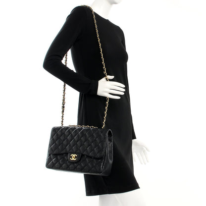 Chanel Caviar Quilted Jumbo Single Flap Black 2 of 9