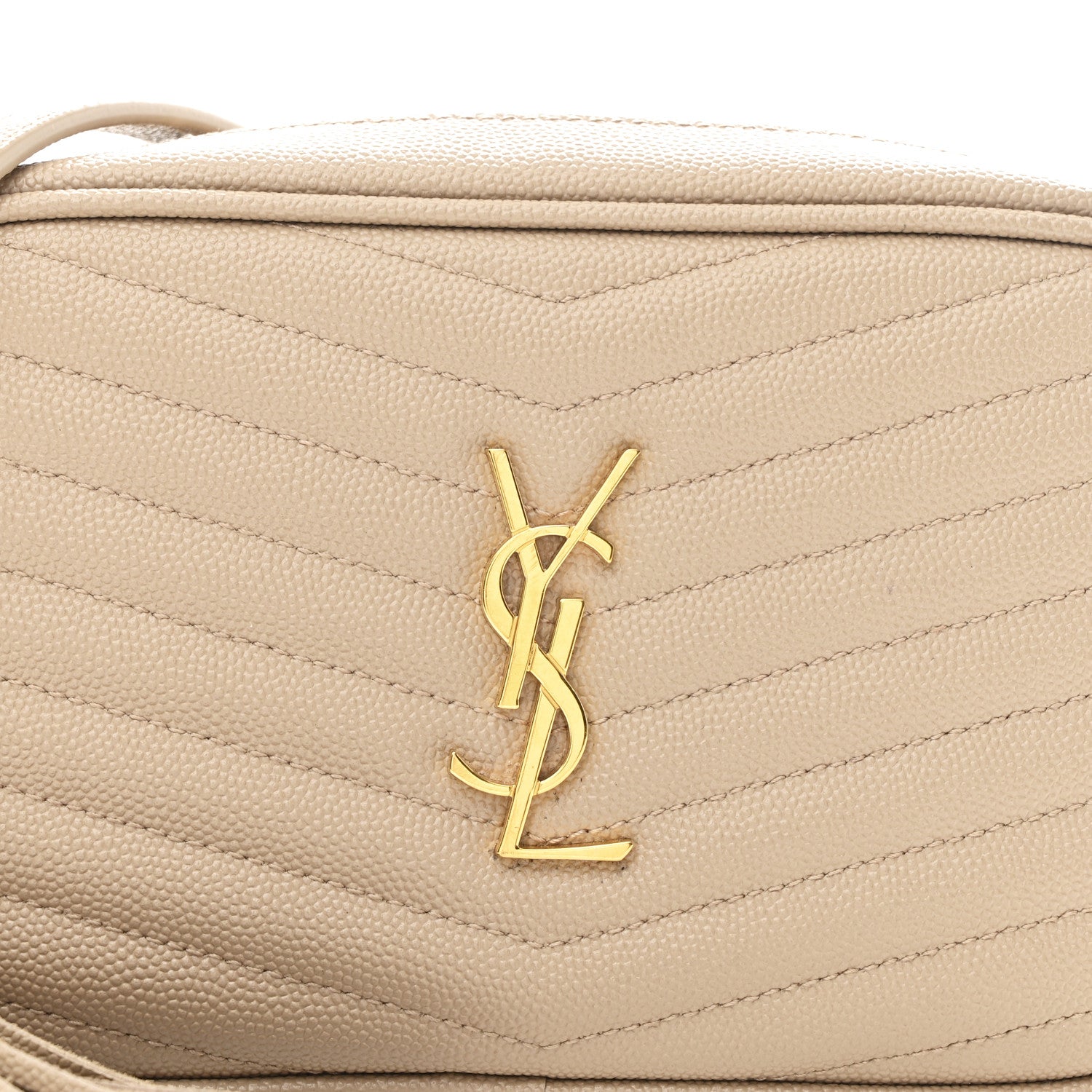 Saint Laurent Grain De Poudre Matelasse Monogram Mini Lou Camera Bag Dark Beige 8 of 11