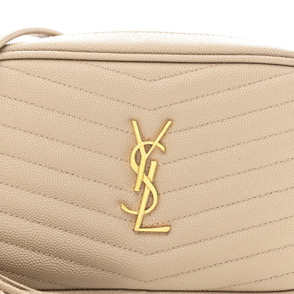 Saint Laurent Grain De Poudre Matelasse Monogram Mini Lou Camera Bag Dark Beige 8 of 11
