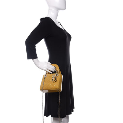 Christian Dior Patent Cannage Mini Lady Dior Yellow 2 of 11