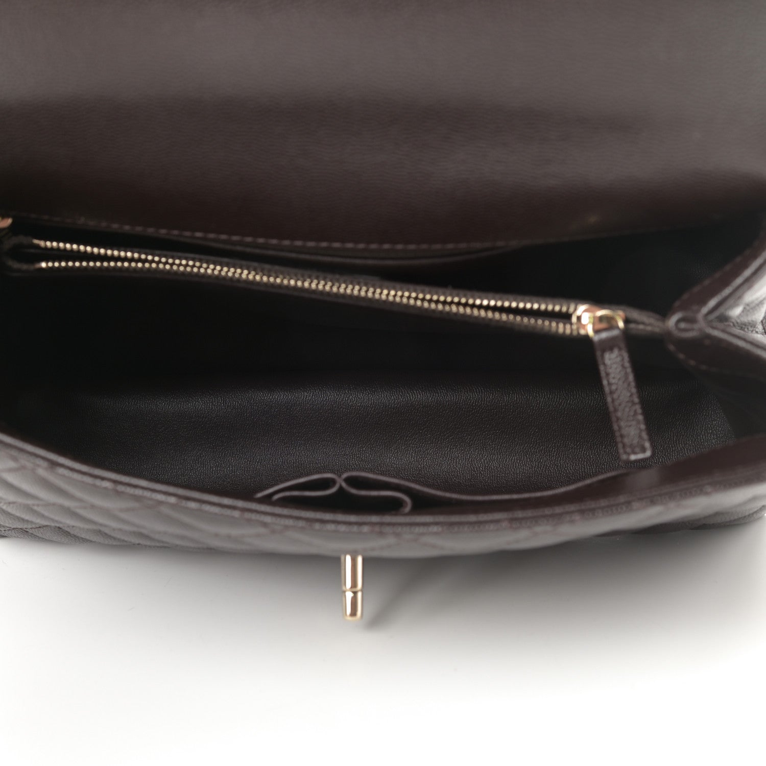 Chanel Caviar Quilted Small Coco Handle Flap Dark Brown 5 of 11