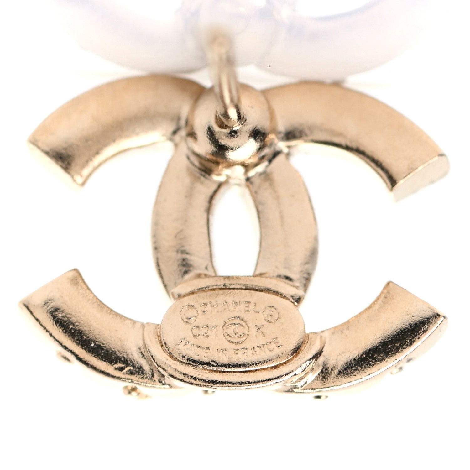 Chanel Crystal CC Earrings Gold 4 of 4