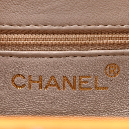 Chanel Satin Quilted CC Kiss Lock Evening Clutch Yellow 6 of 8