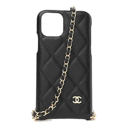 Chanel Caviar Quilted iPhone XI Pro Case With Chain Black 1 of 6