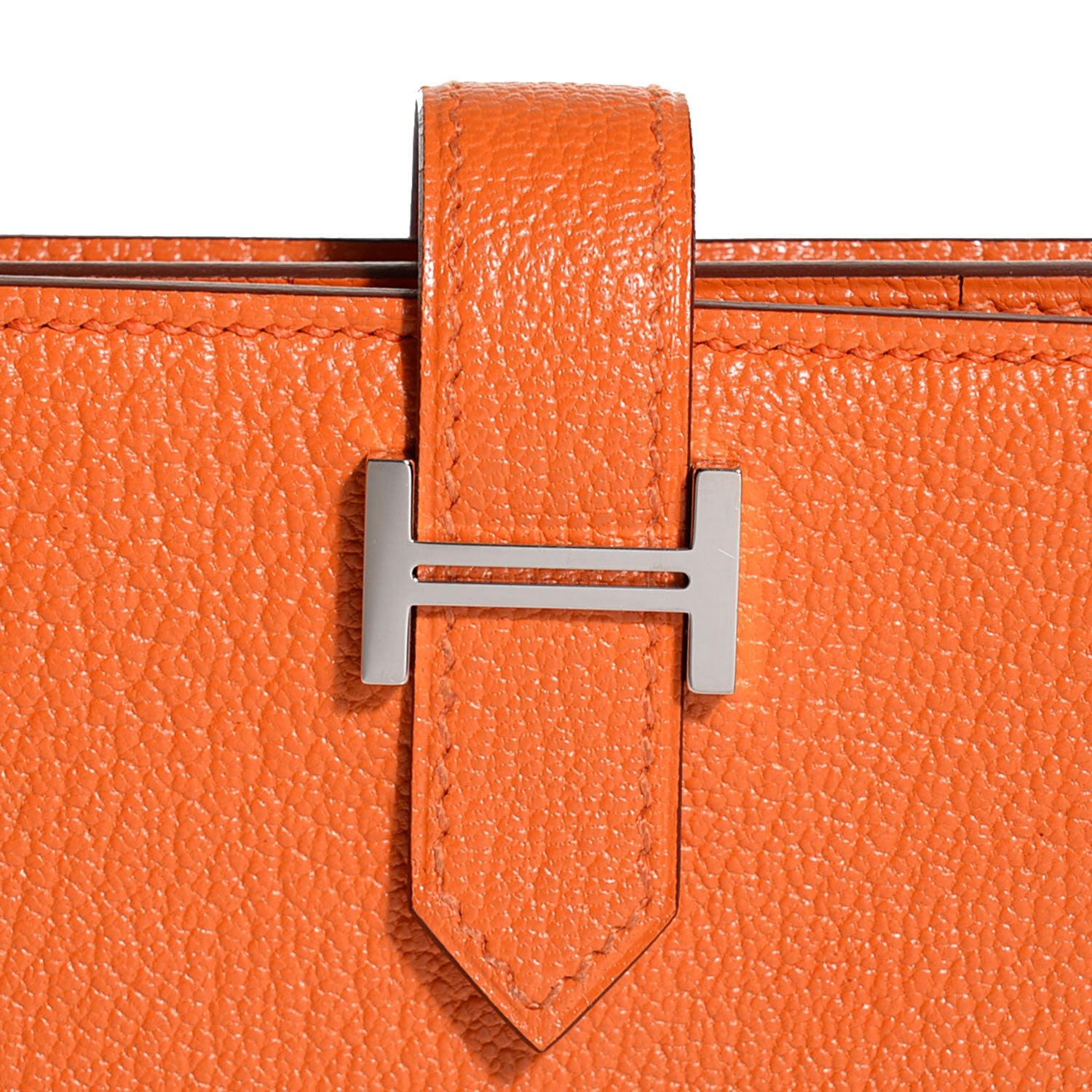 Hermes Chevre Mysore Bearn Wallet Orange 10 of 12