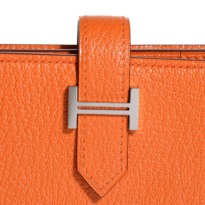 Hermes Chevre Mysore Bearn Wallet Orange 10 of 12