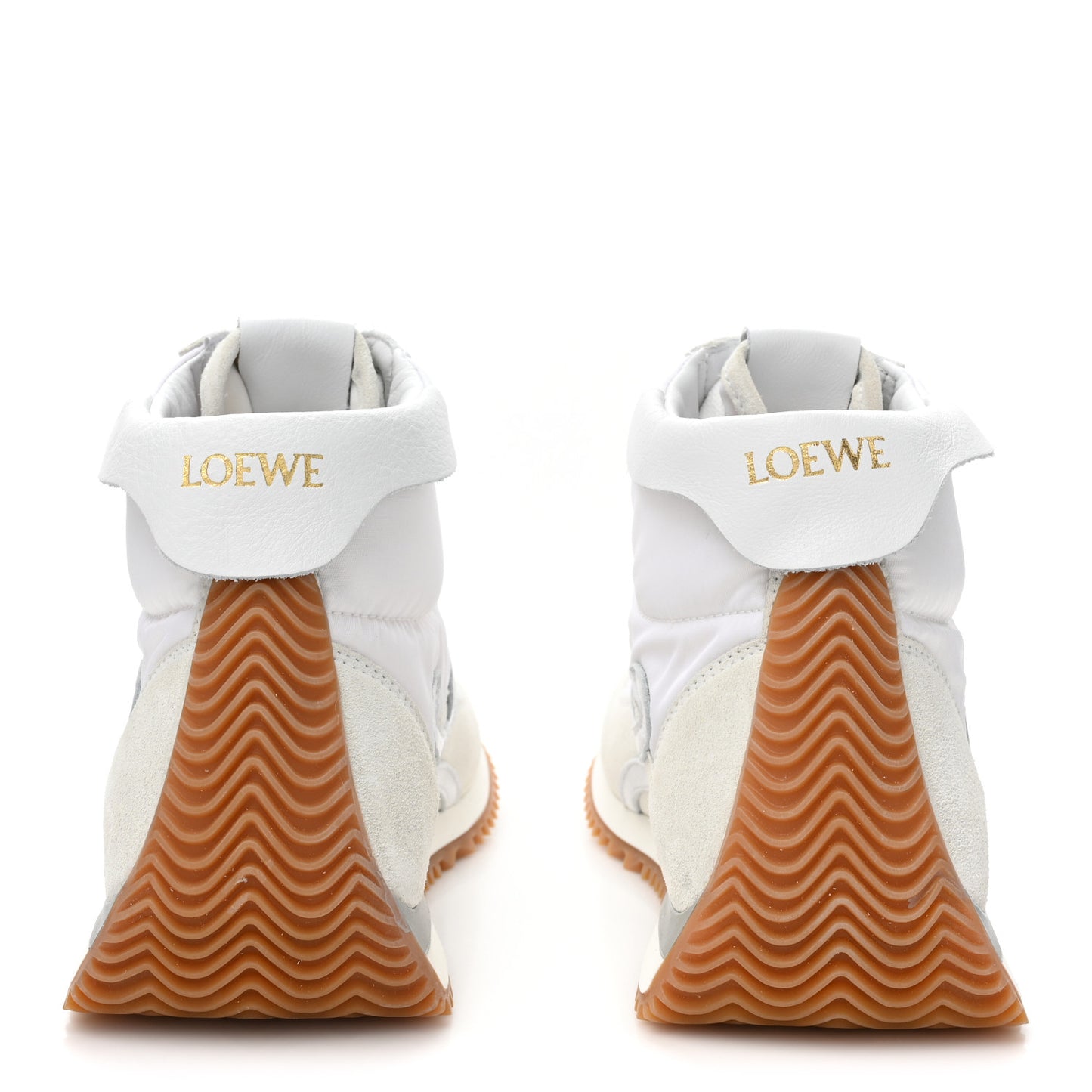 Nylon Suede Flow Runner High Top Sneakers 37 White
