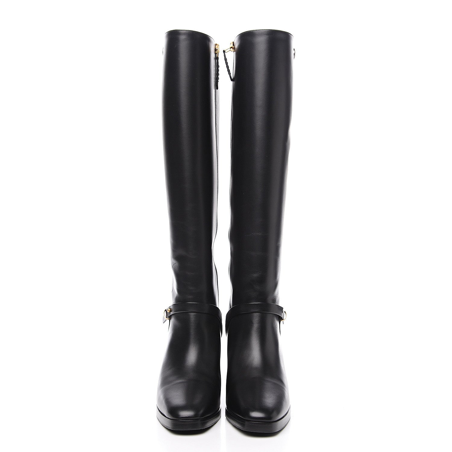 Gucci Calfskin Double GKnee High Boots 36.5 Black 2 of 9