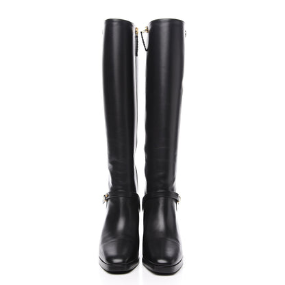 Gucci Calfskin Double GKnee High Boots 36.5 Black 2 of 9