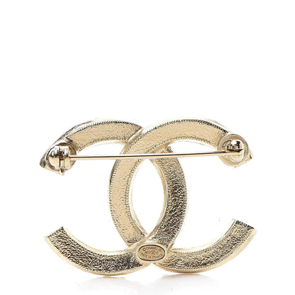 Chanel Pearl Enamel CC Brooch Black Gold 3 of 5