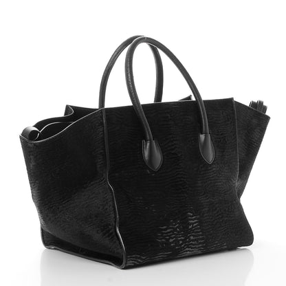 Celine Astrakhan Pony Hair Medium Phantom Luggage Black 3 of 13