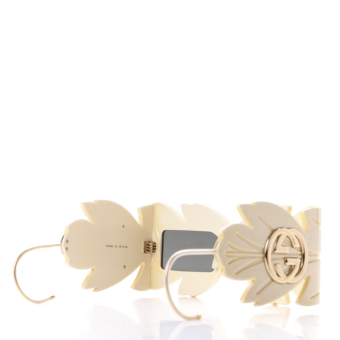 Acetate Square Frame Wing Sunglasses GG0429S Ivory