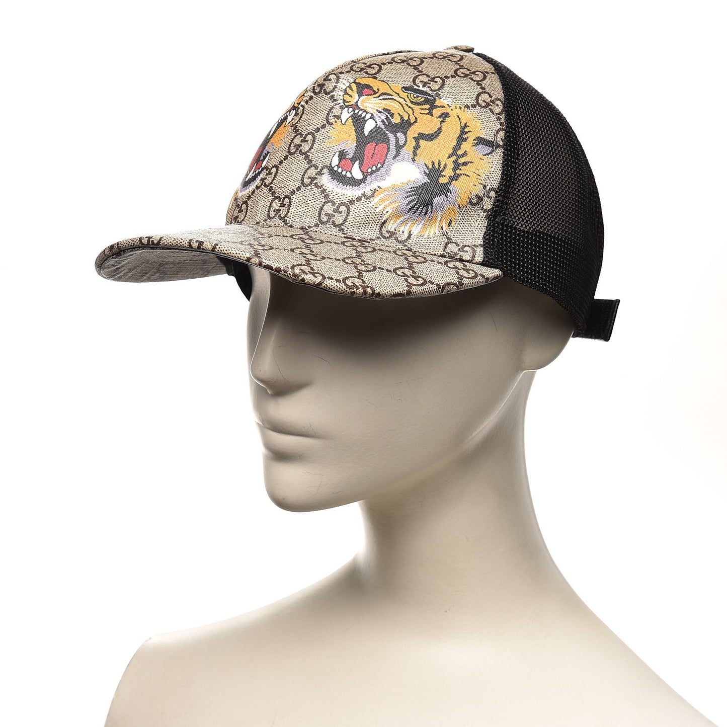 GG Supreme Monogram Tiger Print Baseball Hat 59 Beige