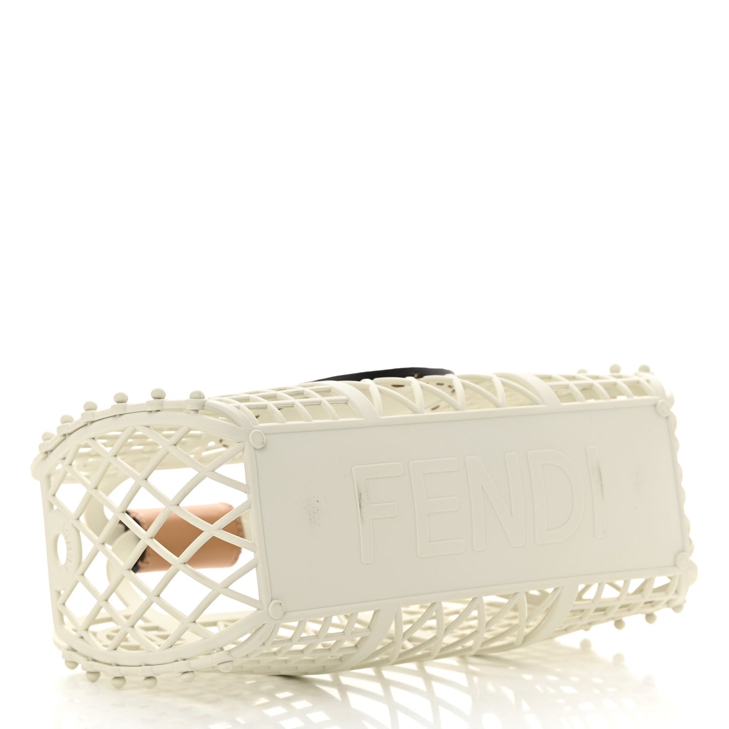 Recycled Plastic Vitello Liberty Matte Small Fendi Basket White Ice Miele Scuro