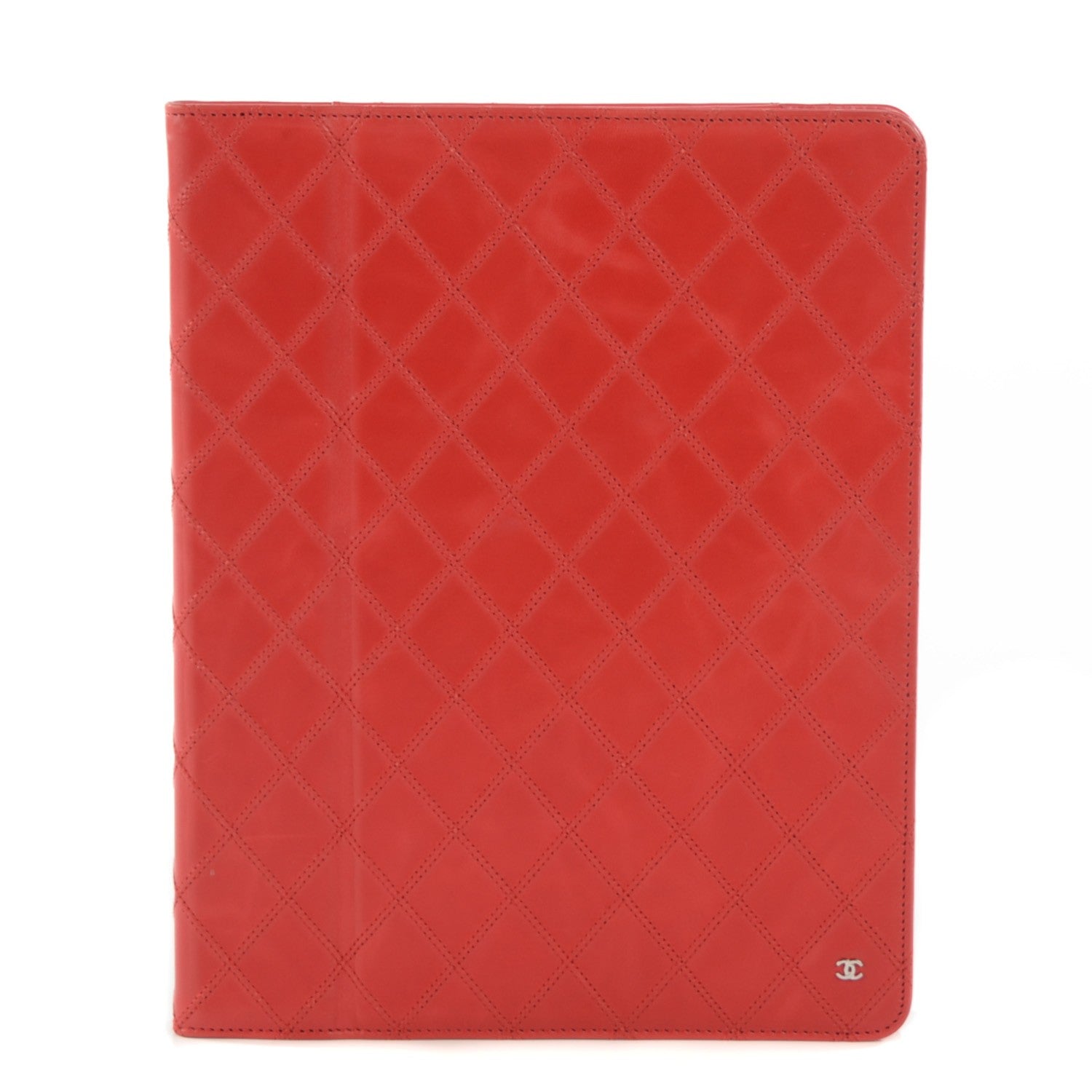 Chanel Calfskin Double Stitch iPad Case Red 1 of 9
