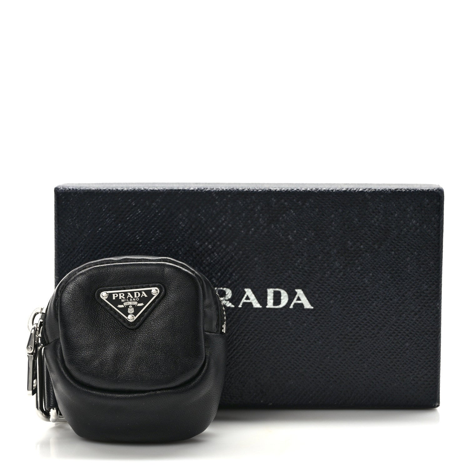 Prada Nappa Re-Nylon Metal Triangle Logo Mini Arm Pouch Black 8 of 8