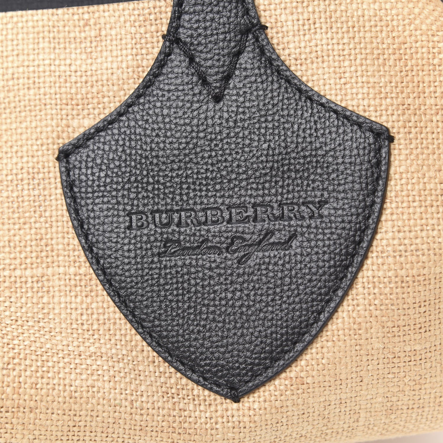 Burberry Raffia Logo Print Medium The Giant Reversible Tote Black 6 of 10