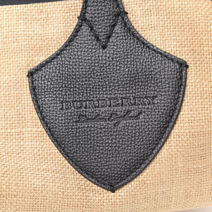 Burberry Raffia Logo Print Medium The Giant Reversible Tote Black 6 of 10