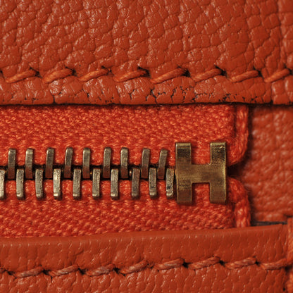 Hermes Taurillon Clemence Birkin 35 Orange 13 of 33